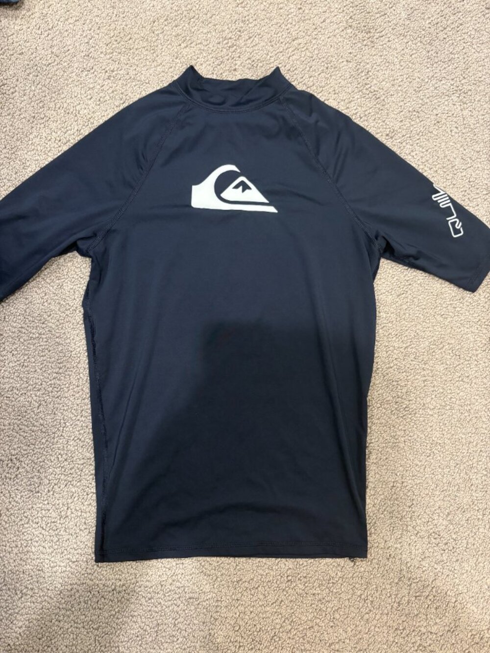 Quiksilver UPF 50+ Rash Guard Short Sleeve Navy Size M